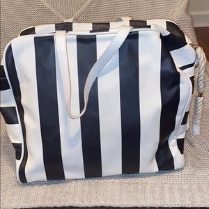 Black and white striped bag